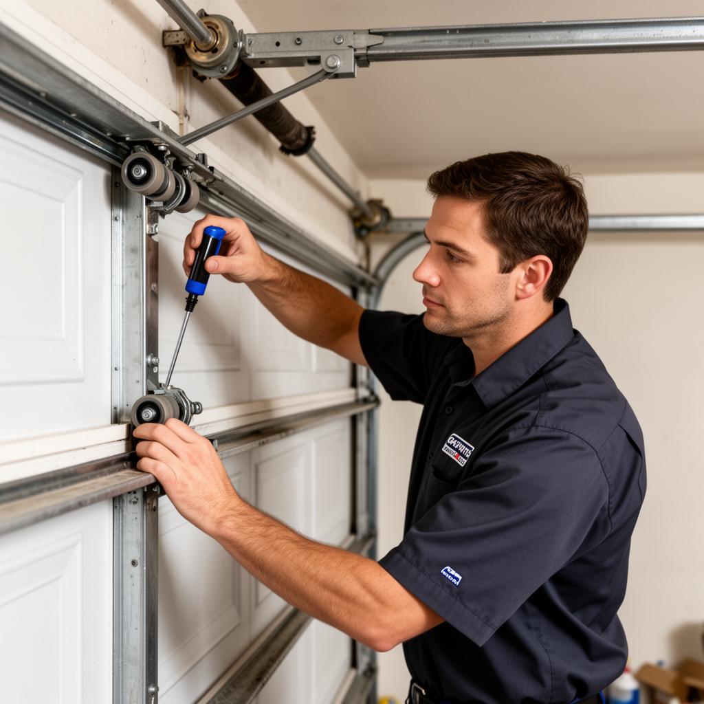 Professional garage door technician providing expert service